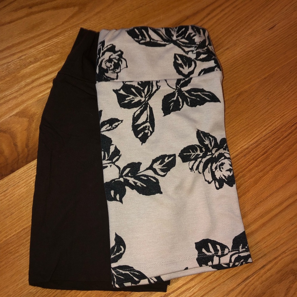 2 for 1 Brown & Floral Mini Skirt